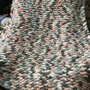 Handmade Multicolor Chunky Knit Blanket